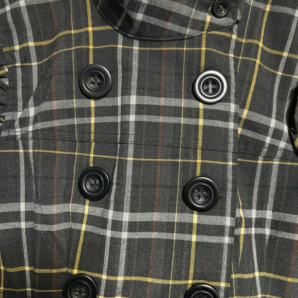 RAMPAGE Double Breasted Gray Plaid Jacket Women's Small Punk Grunge Preppy - Picture 4 of 16